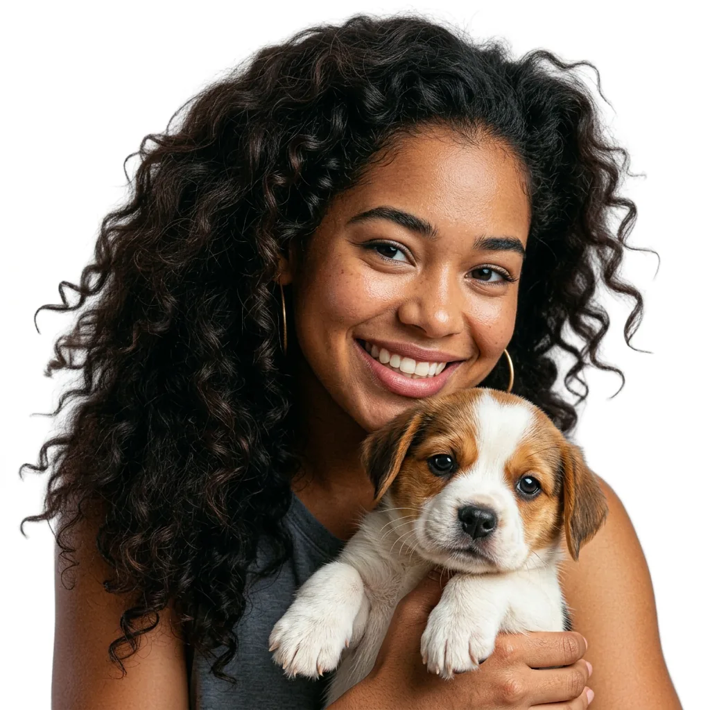 Guardiã verificada com cachorro