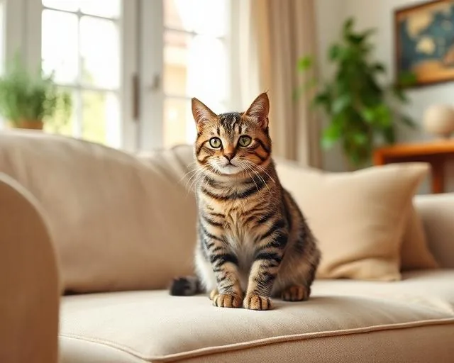 Pet sitter cuidando de um gato em casa